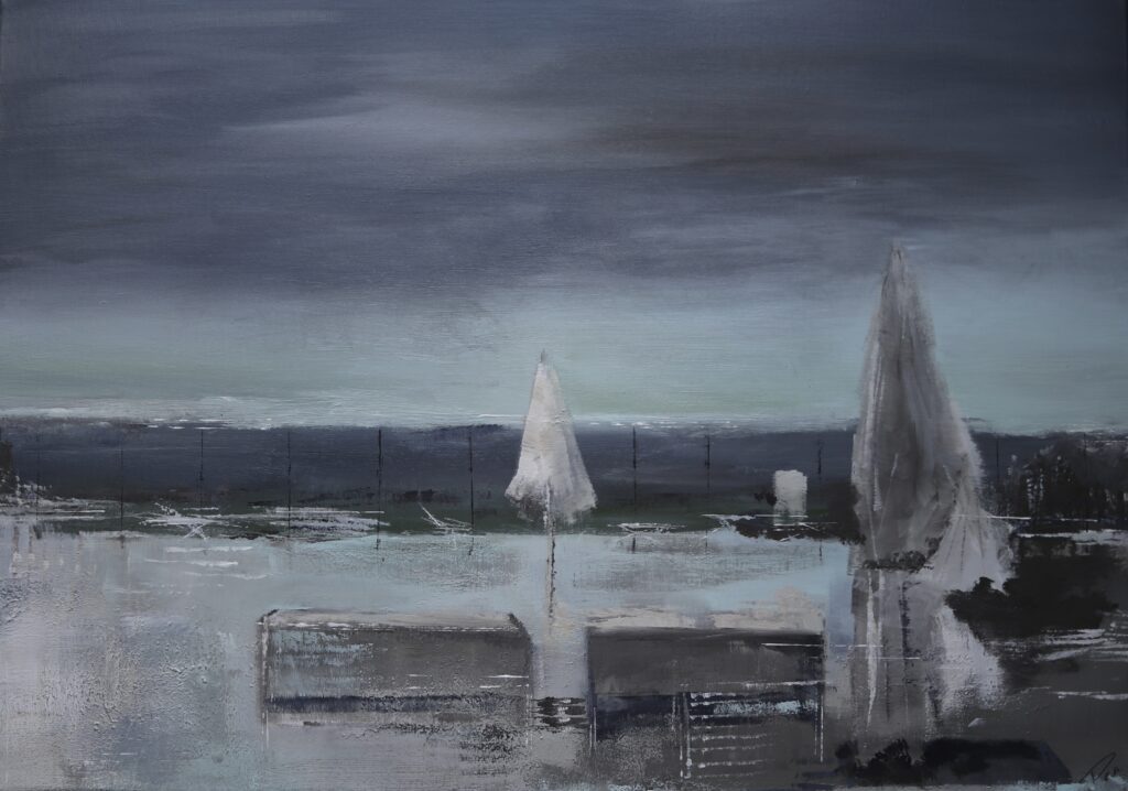 pea-ein tag am meer-70 x 100 cm-acryl auf leinwand